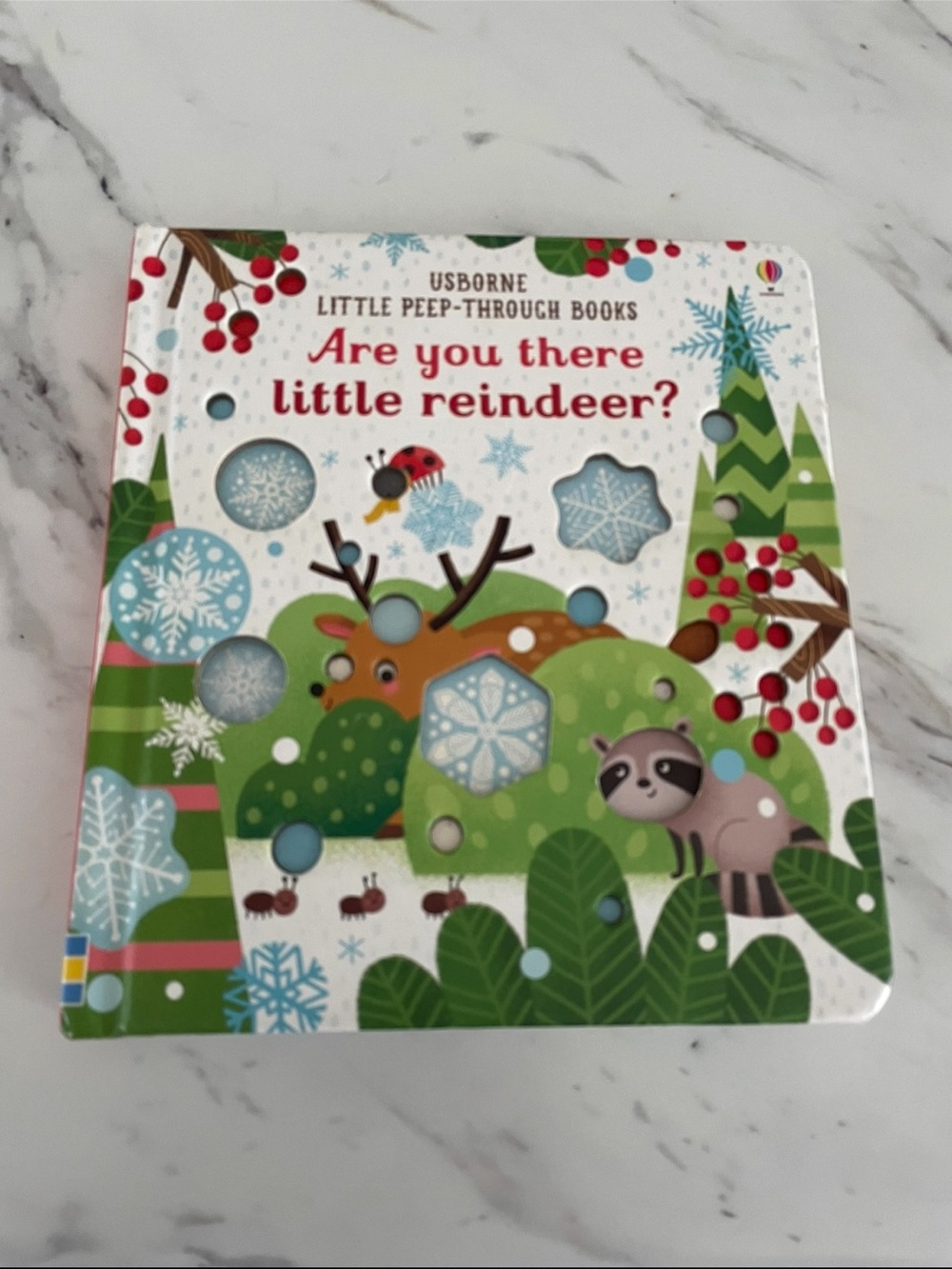 "Are You There Little Reindeer?" Board Book - Festive Green & White